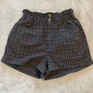 AE Plaid Linen Shorts